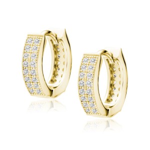 Cercei argint placati cu aur galben cu pietre Ø12 mm x 3 mm DiAmanti Z1488DEG_W-DIA (Argint 925‰ 2,3 g.)
